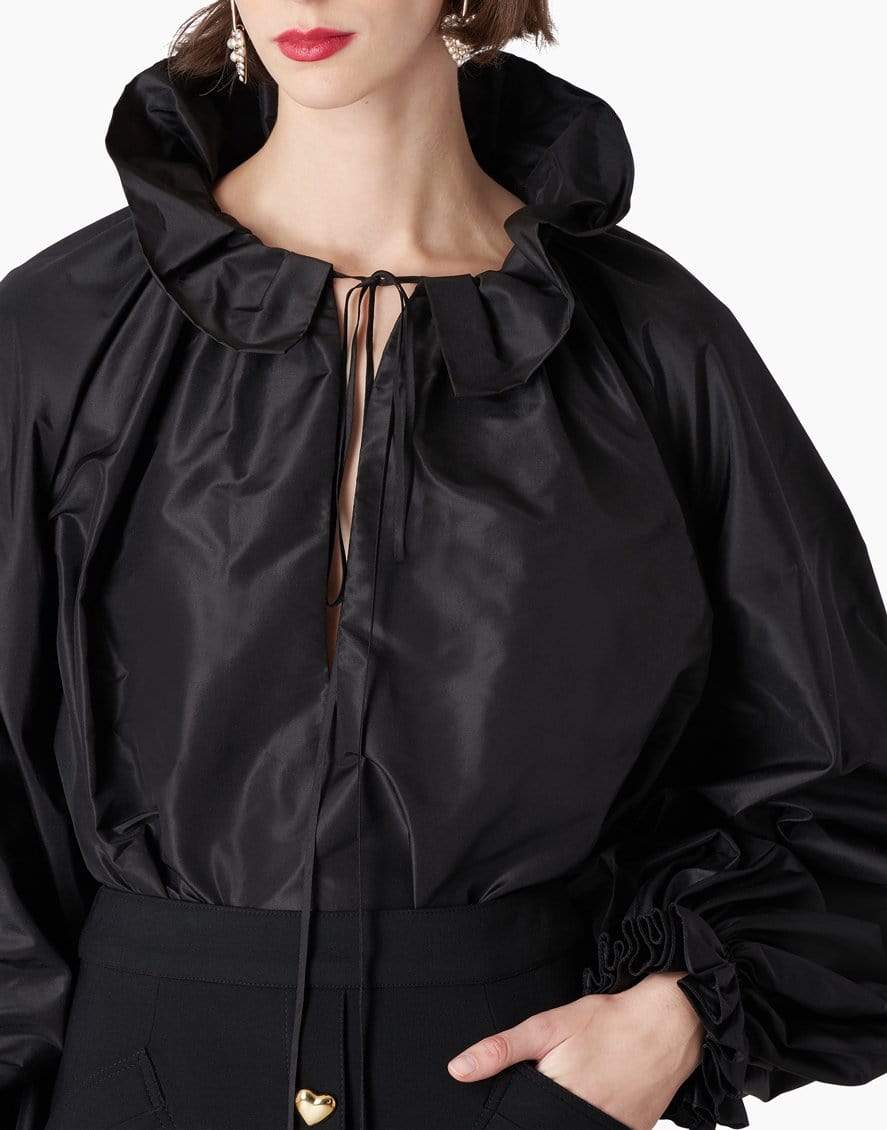 CAROLINA HERRERA-Full Ruffle Puff Sleeve Blouse-