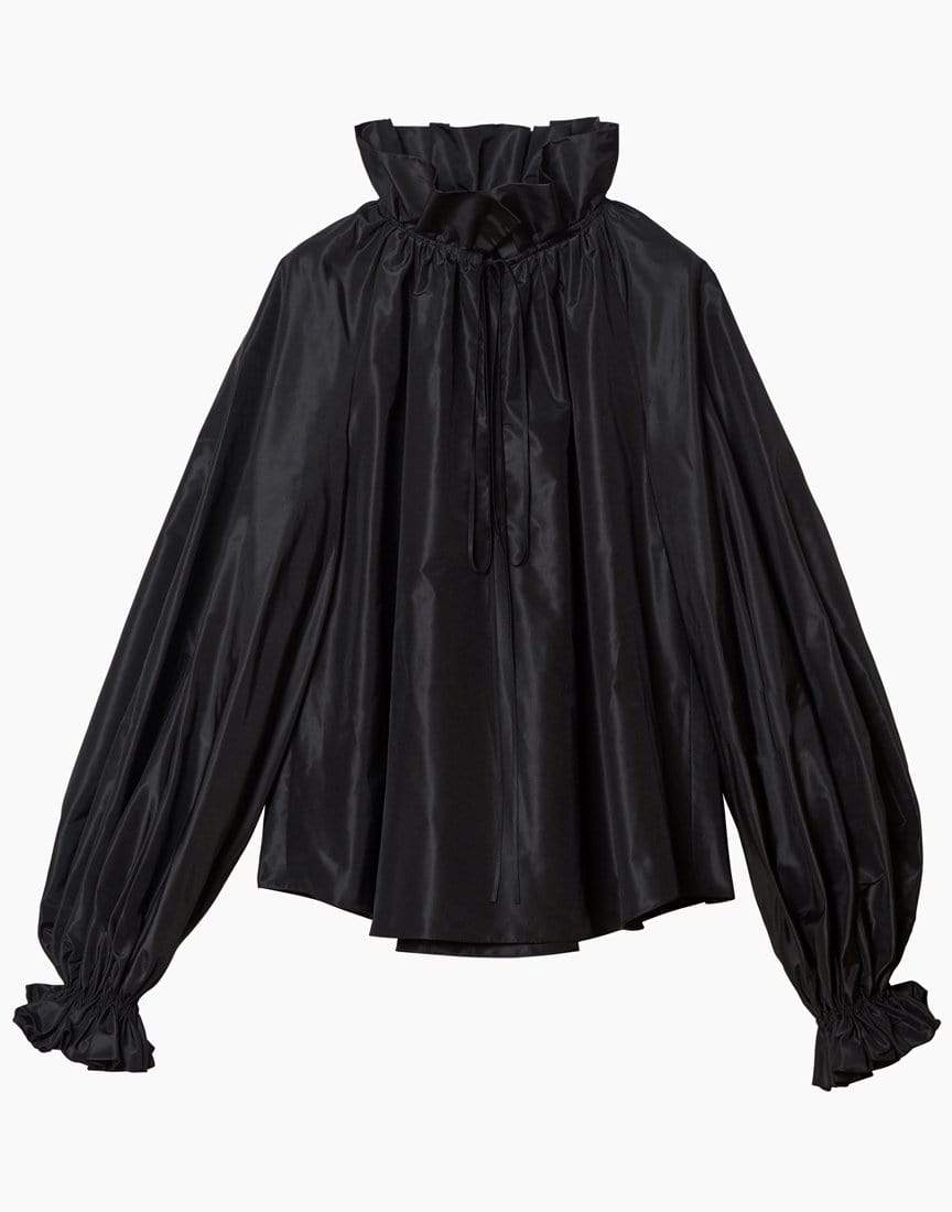 CAROLINA HERRERA-Full Ruffle Puff Sleeve Blouse-
