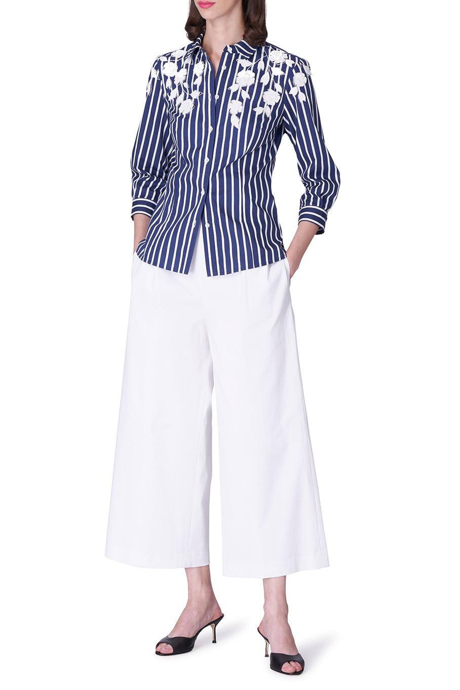 CAROLINA HERRERA-Embroidered Classic Button Down Top-