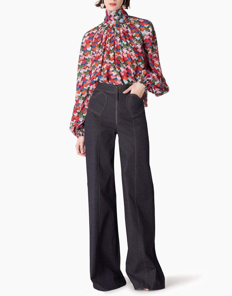 CAROLINA HERRERA-Puff Sleeve Gathered Blouse-