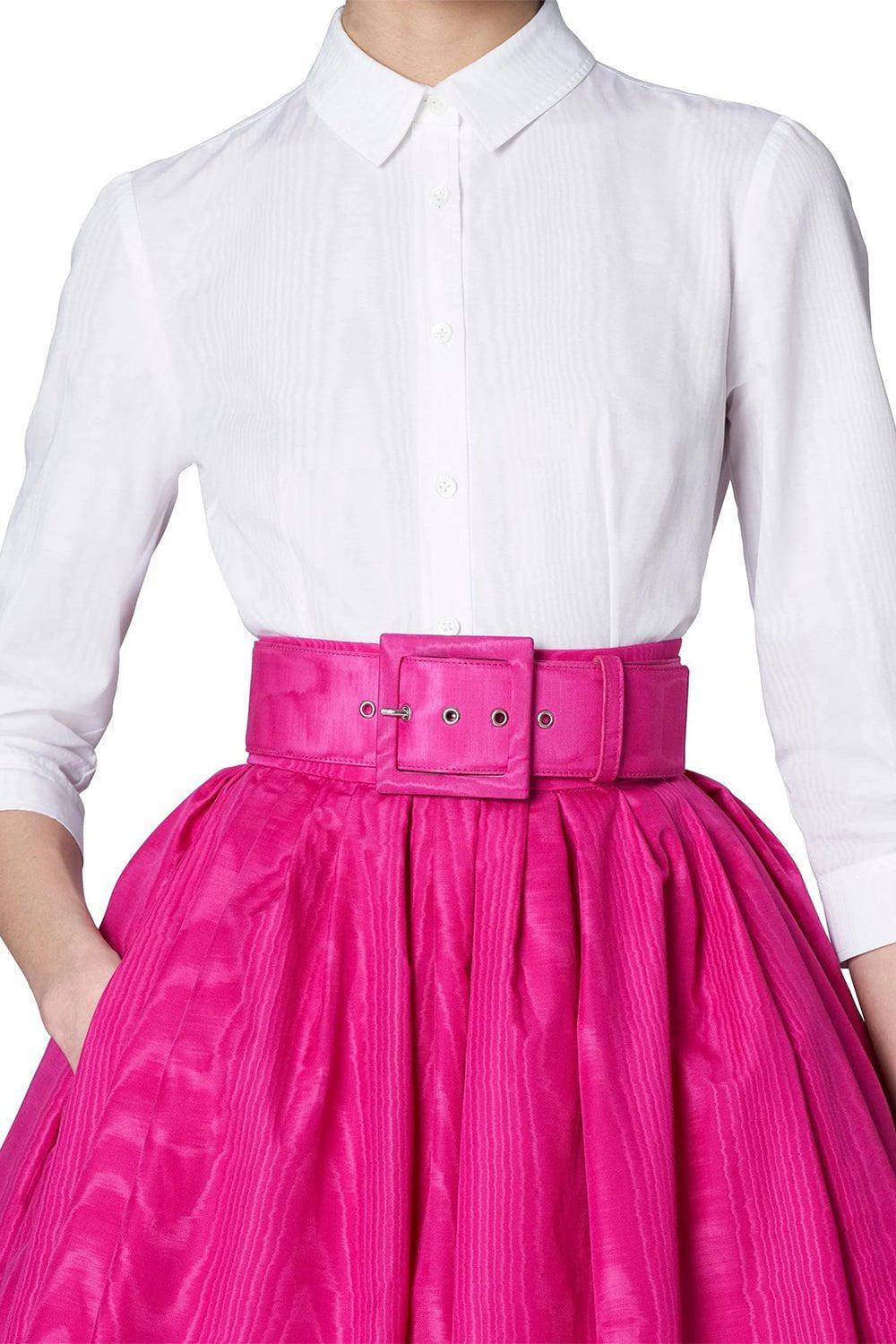CAROLINA HERRERA-Silk Taffeta Collared Shirt - White-