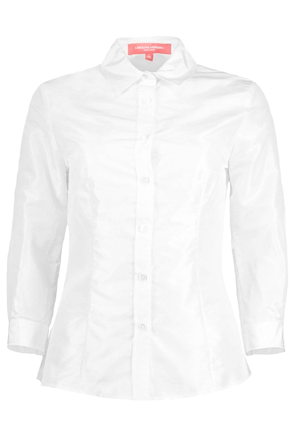 CAROLINA HERRERA-Silk Taffeta Collared Shirt - White-