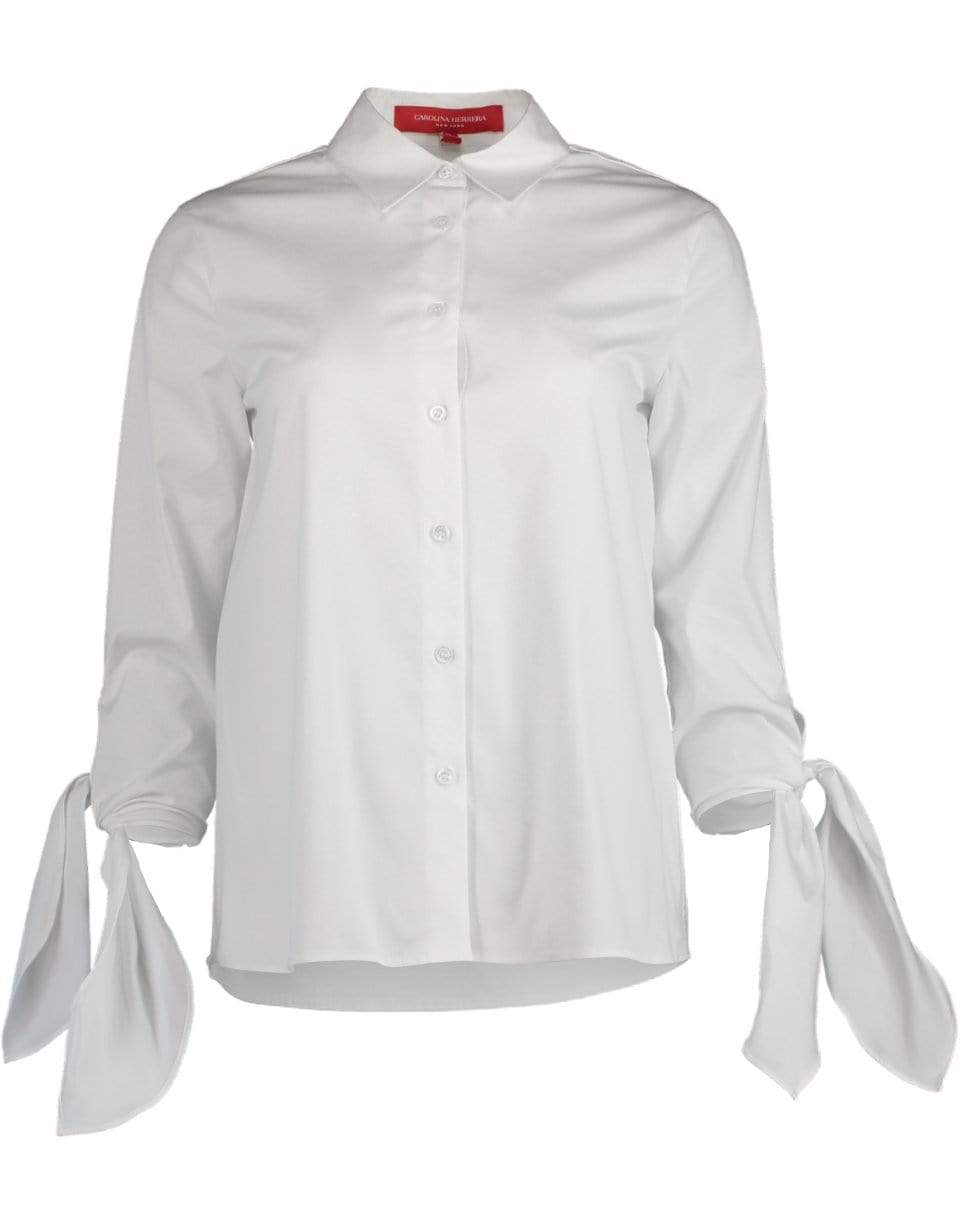 CAROLINA HERRERA-Cuff Tie Collared Shirt-