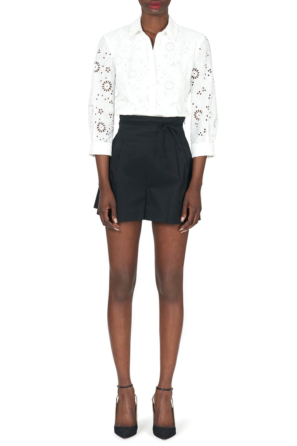 CAROLINA HERRERA-Eyelet Blouse-