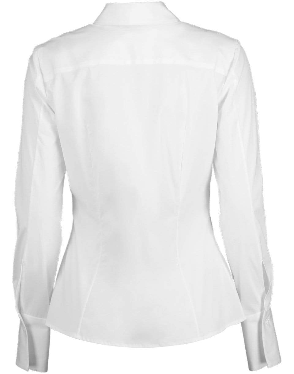 CAROLINA HERRERA-White Long Sleeve Button Down Shirt-
