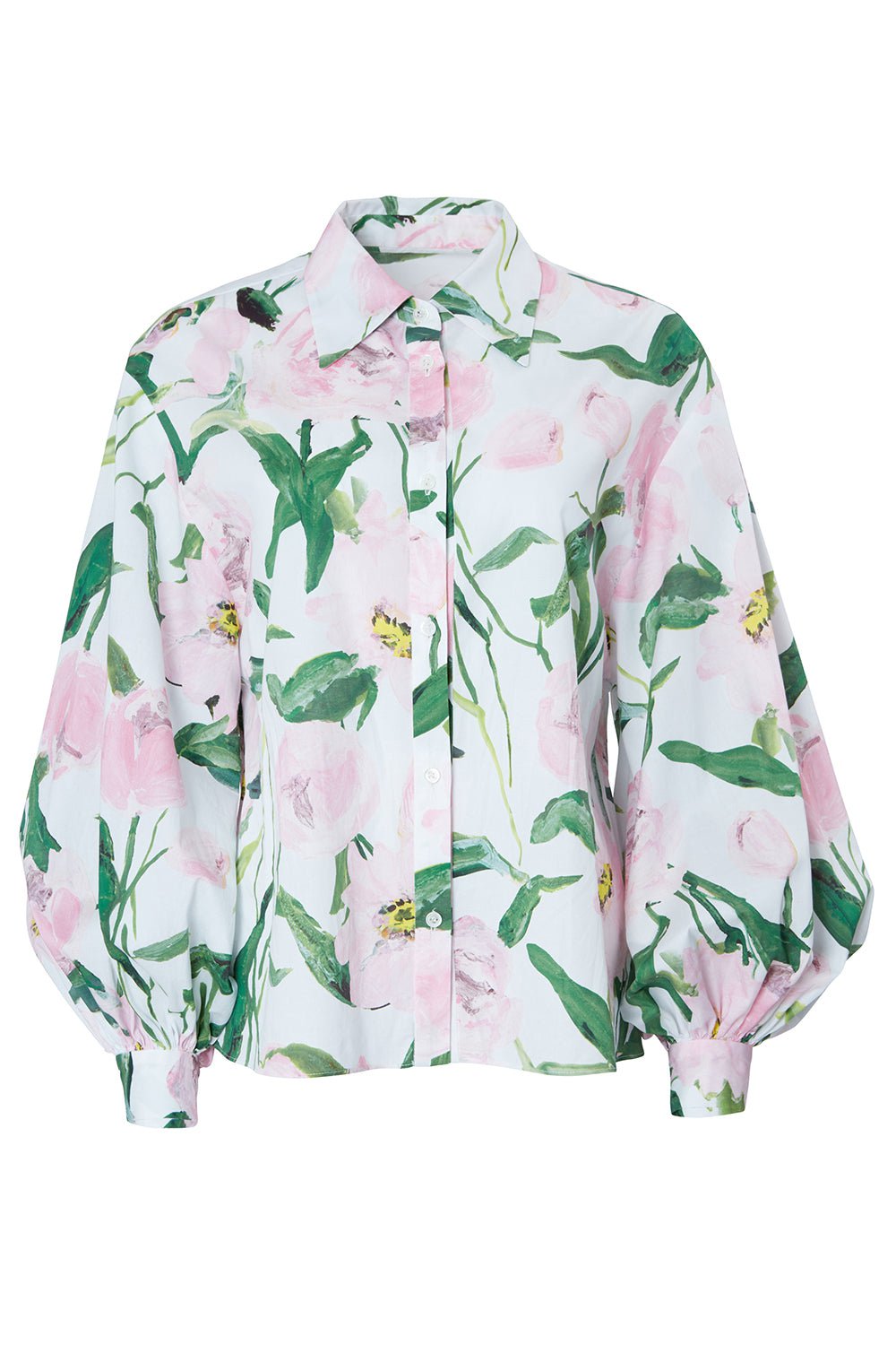 CAROLINA HERRERA-Balloon Sleeve Button Down Top-