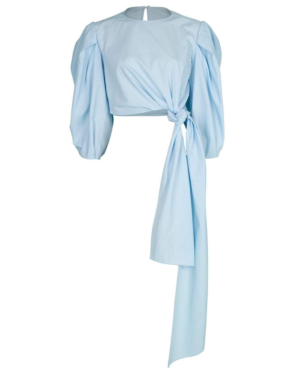 CAROLINA HERRERA-Knot Sash Puff Sleeve Top-