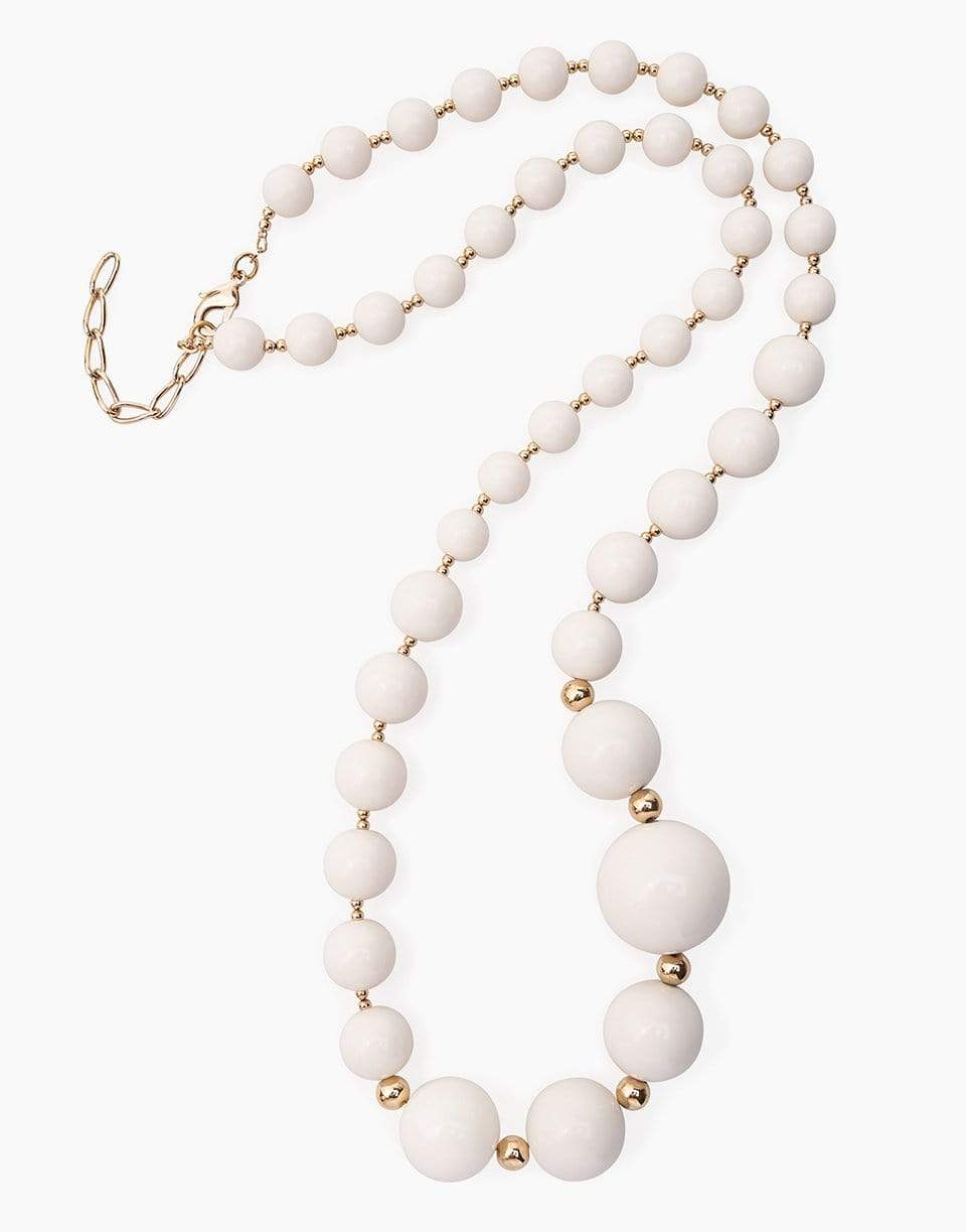 CAROLINA HERRERA-Extra Long Ball Necklace-IVRY/GLD