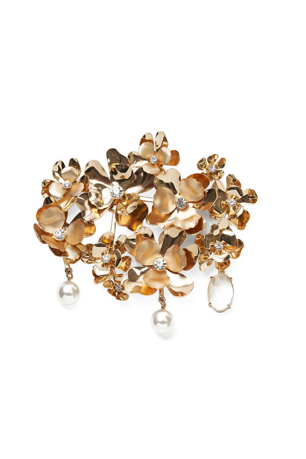 Flower Brooch-GOLDMULT-O/S-JEWELRYBOUTIQUEPIN-CAROLINA HERRERA