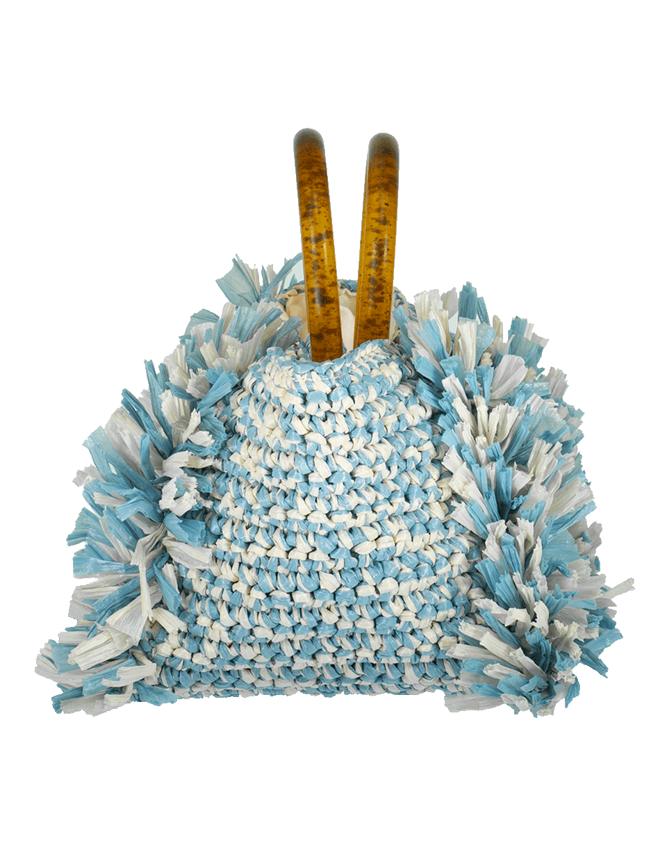 CAROLINA SANTO DOMINGO-Amber Lucite Handle Tote-BLUE/WHT