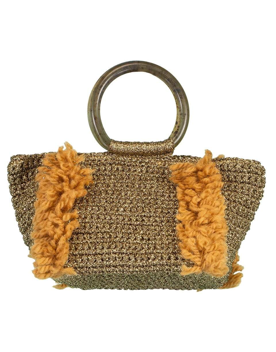 CAROLINA SANTO DOMINGO-Corallina Top Handle Crochet Tote-GLD/TORT