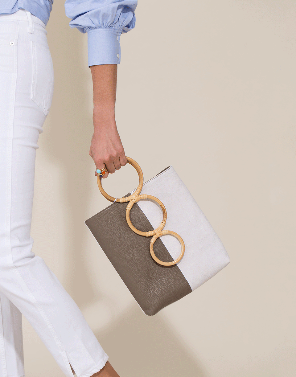 CAROLINA SANTO DOMINGO-Colorblock Petra Mini Tote-TAUPE