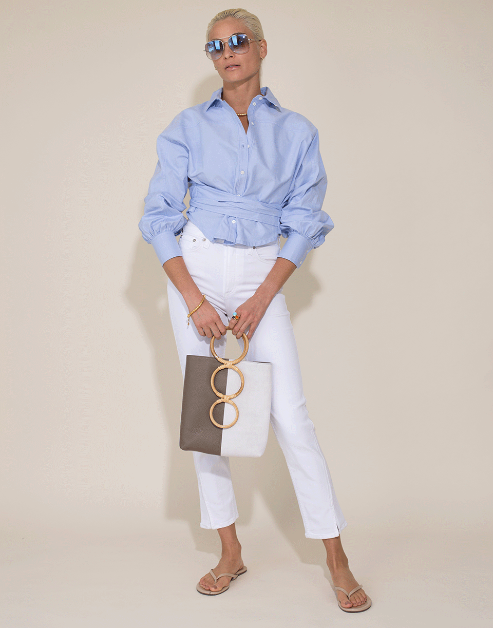 CAROLINA SANTO DOMINGO-Colorblock Petra Mini Tote-TAUPE