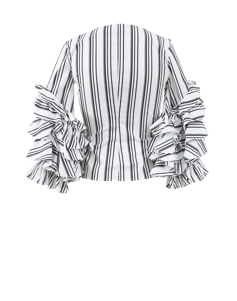 CAROLINE CONSTAS-Athena Striped Wrap Blouse-