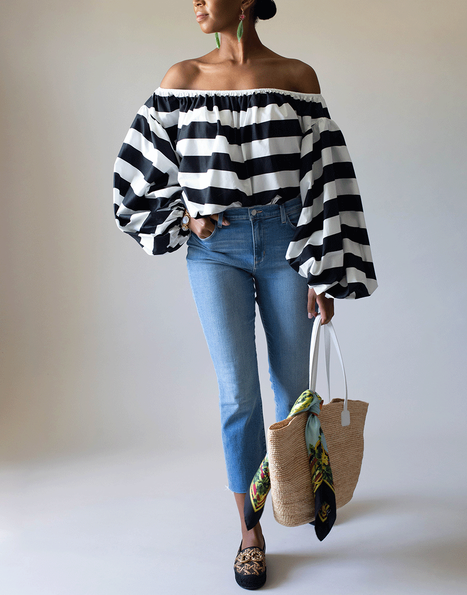 CAROLINE CONSTAS-Black and White Andros Top-BLK/WHT