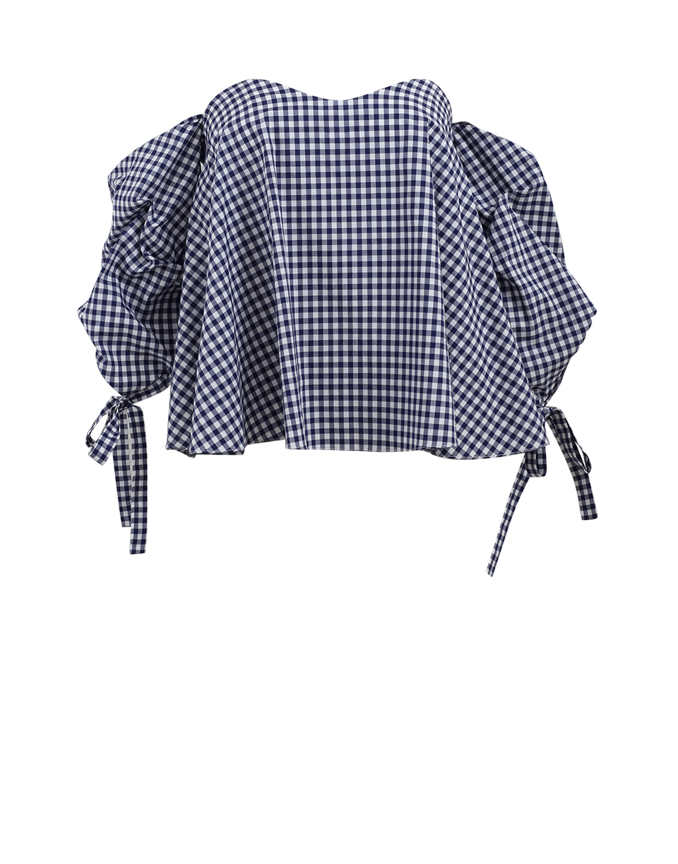 CAROLINE CONSTAS-Gabriella Gingham Top-