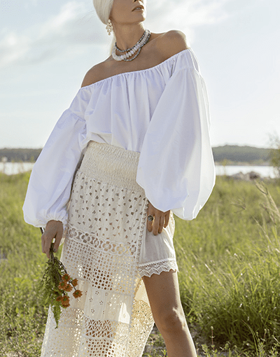 CAROLINE CONSTAS-White Andros Top-
