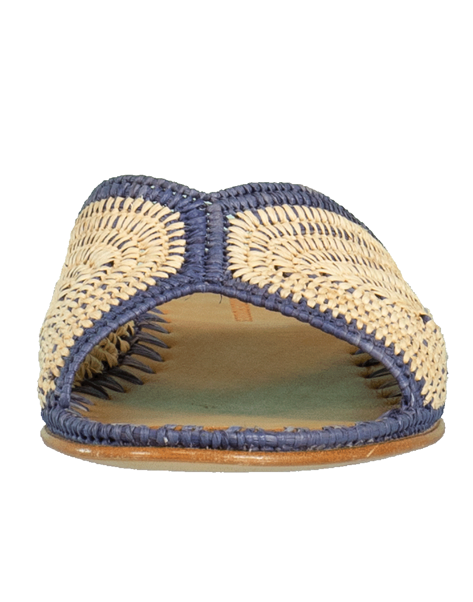 CARRIE FORBES-Salon Misted Woven Raffia Slide Sandals-