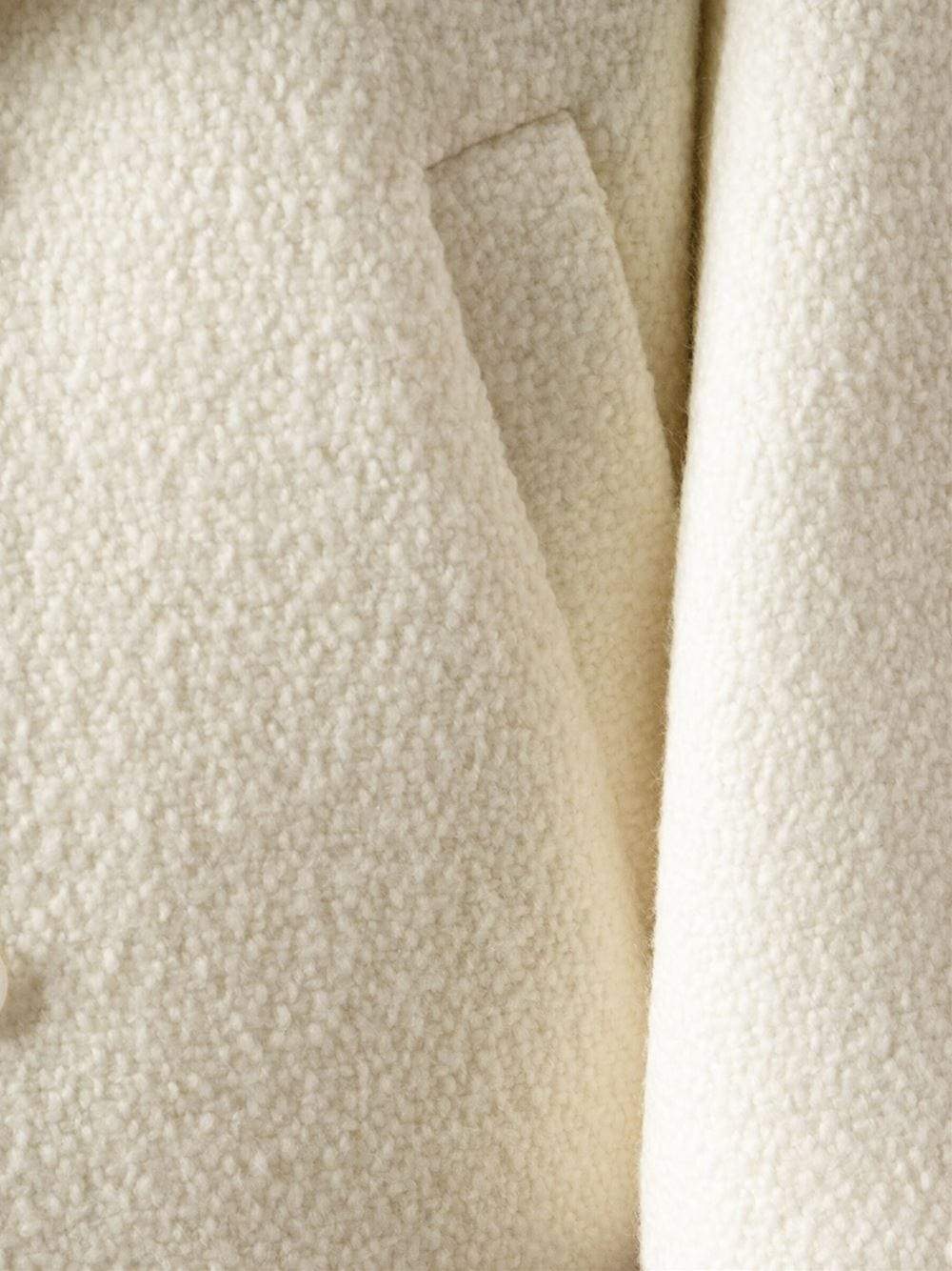 CARVEN-Curly Wool Oversized Coat-ECRU