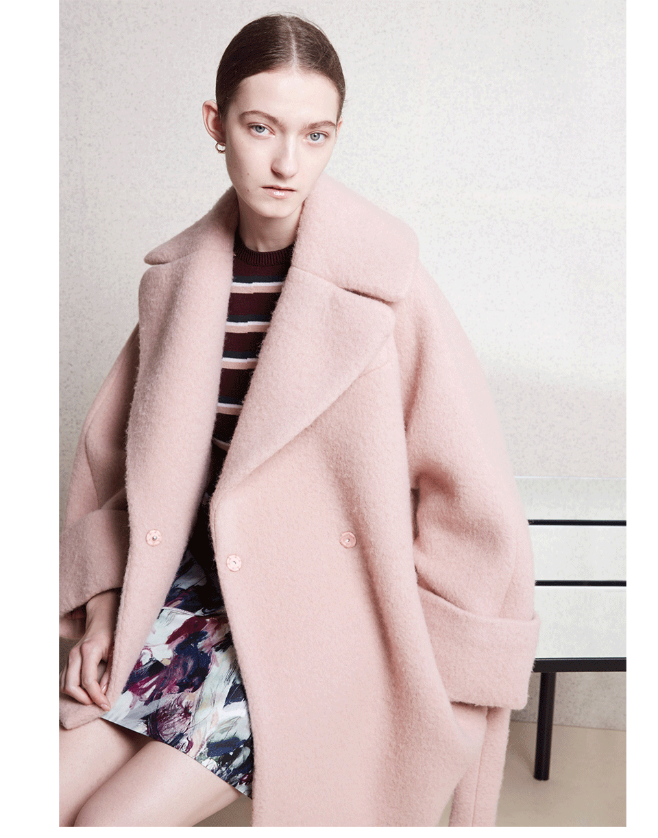 CARVEN-Manteau Cort Coat-POUDRE