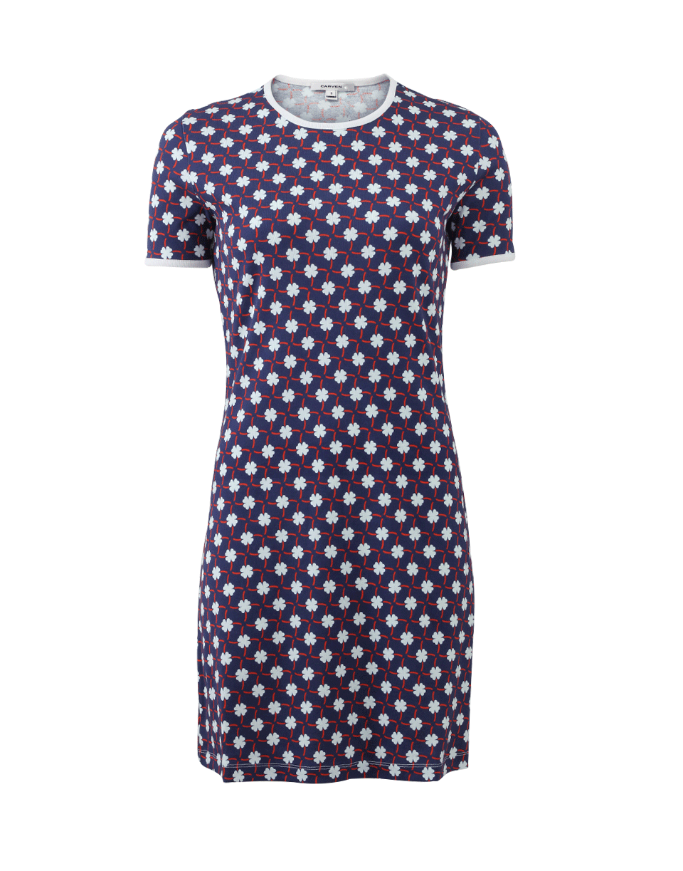 CARVEN-Printed Jersey Dress-