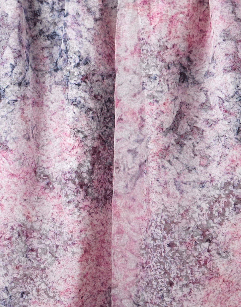 CARVEN-Organza Floral Print Skirt-