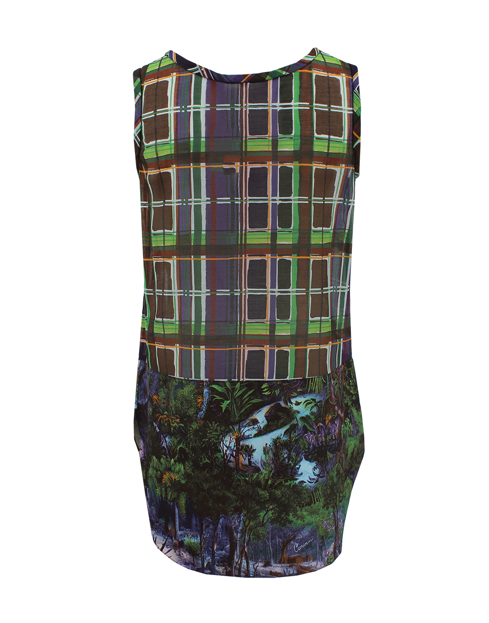 CARVEN-Scoop Neck Mix Print Tank-