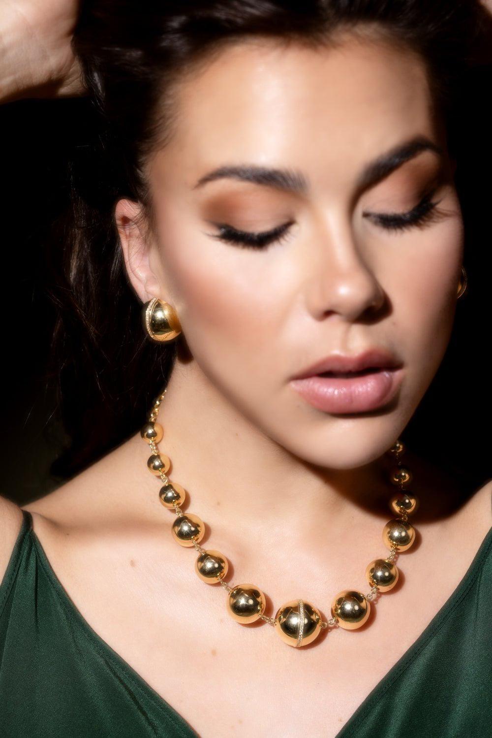 CASA CASTRO-Large Sphere Earrings-YELLOW GOLD