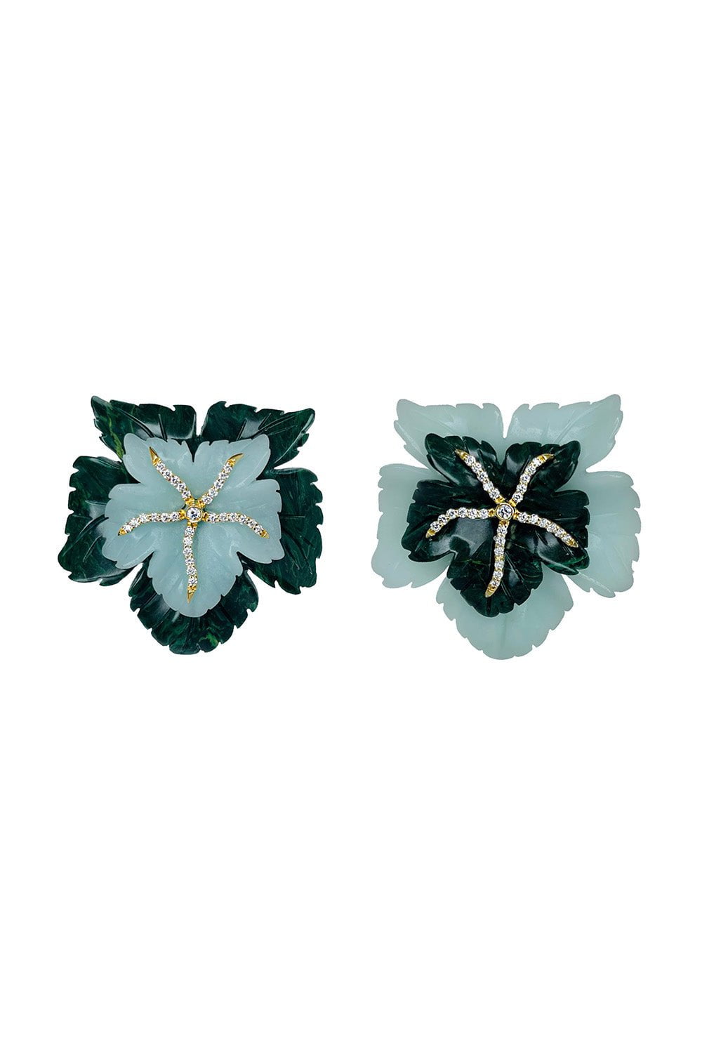CASA CASTRO-Quartzite Jade Mother Nature Earrings-YELLOW GOLD