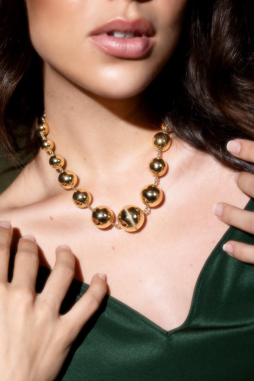 CASA CASTRO-Diamond Mother Nature Necklace-YELLOW GOLD