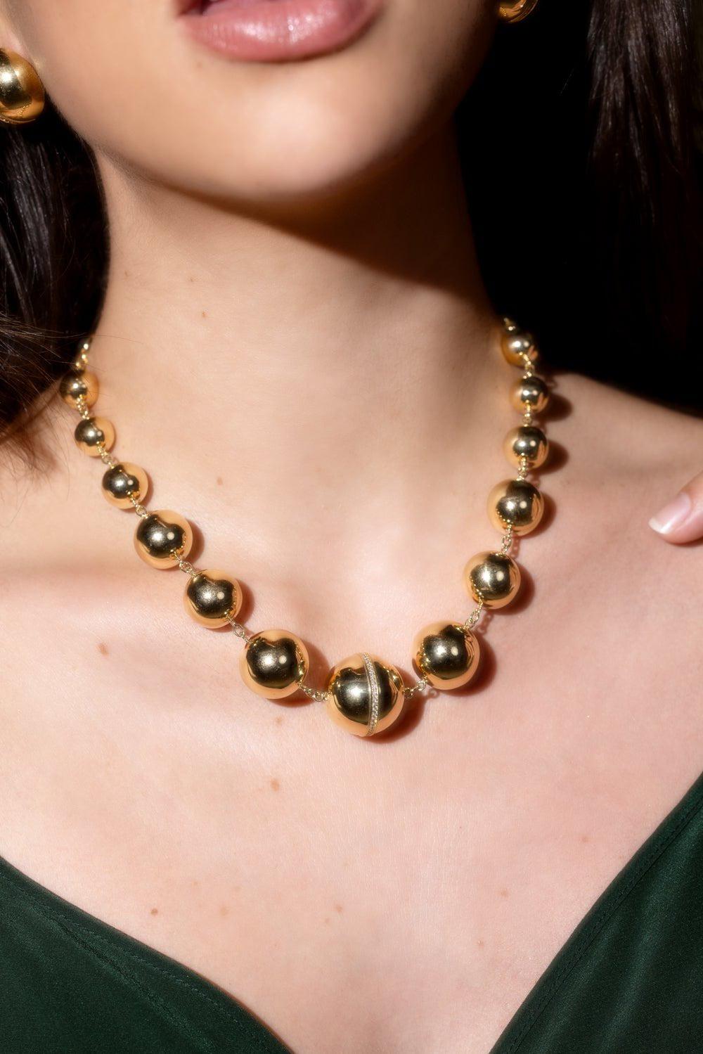 CASA CASTRO-Diamond Mother Nature Necklace-YELLOW GOLD