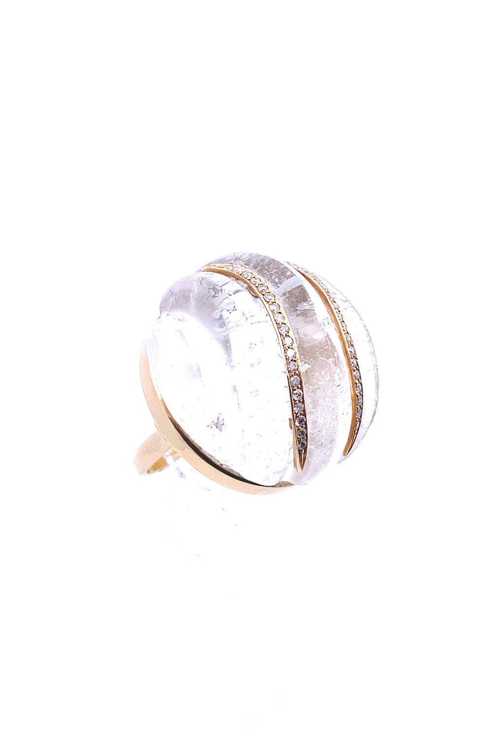 CASA CASTRO-Rock Crystal Mother Nature Ring-YELLOW GOLD