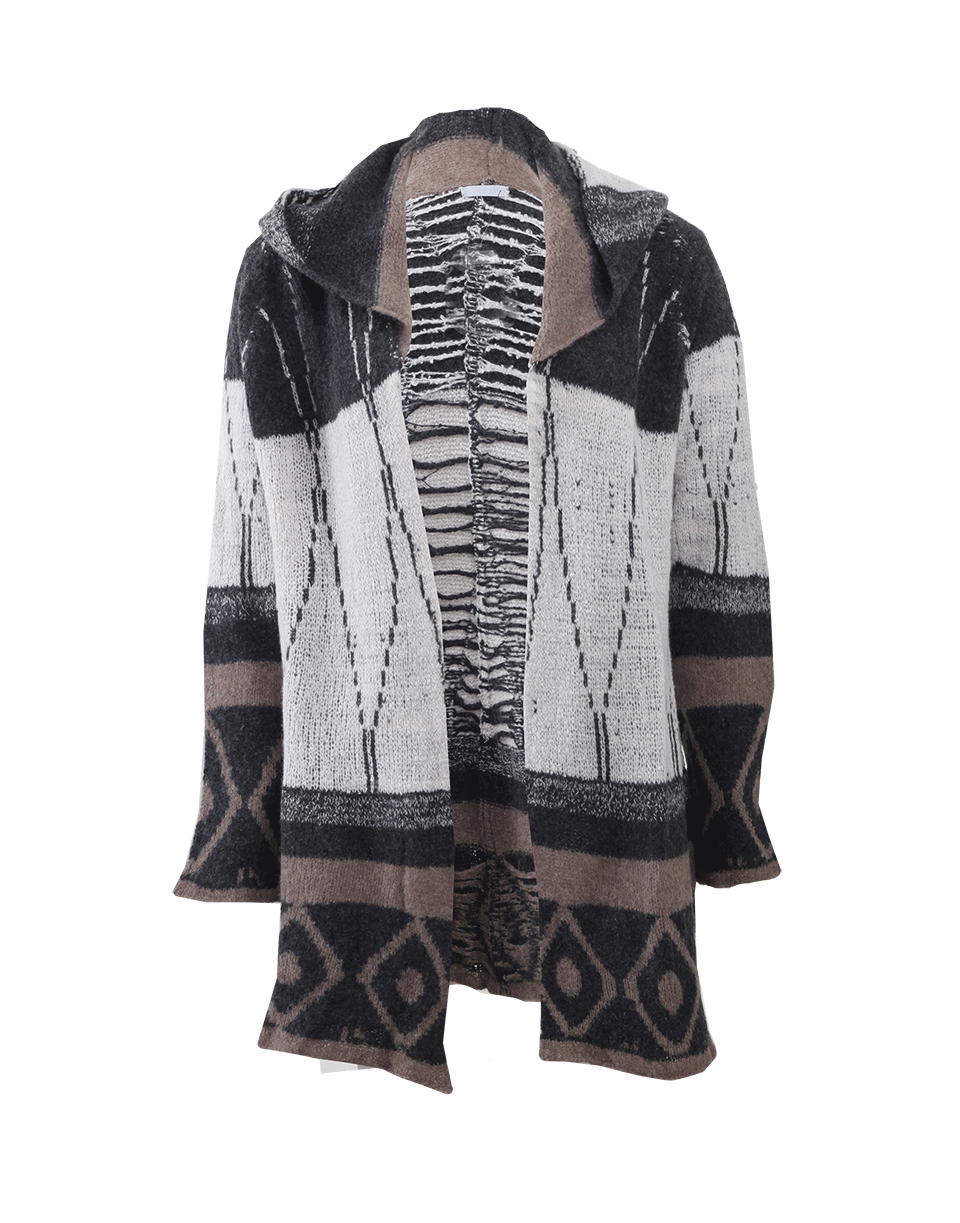 CASMARI-Hooded Geometrics Cardigan-
