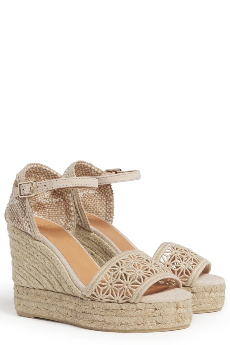 CASTANER-Balbina Open Toe Floral Wedge-
