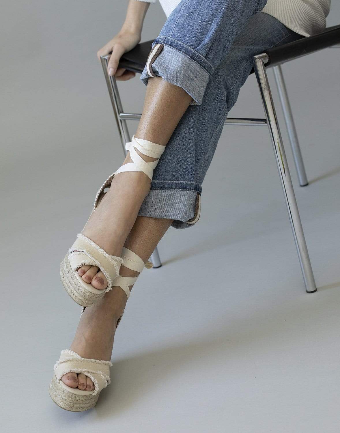 CASTANER-Bluma Open Toe Ankle Tie Wedge-