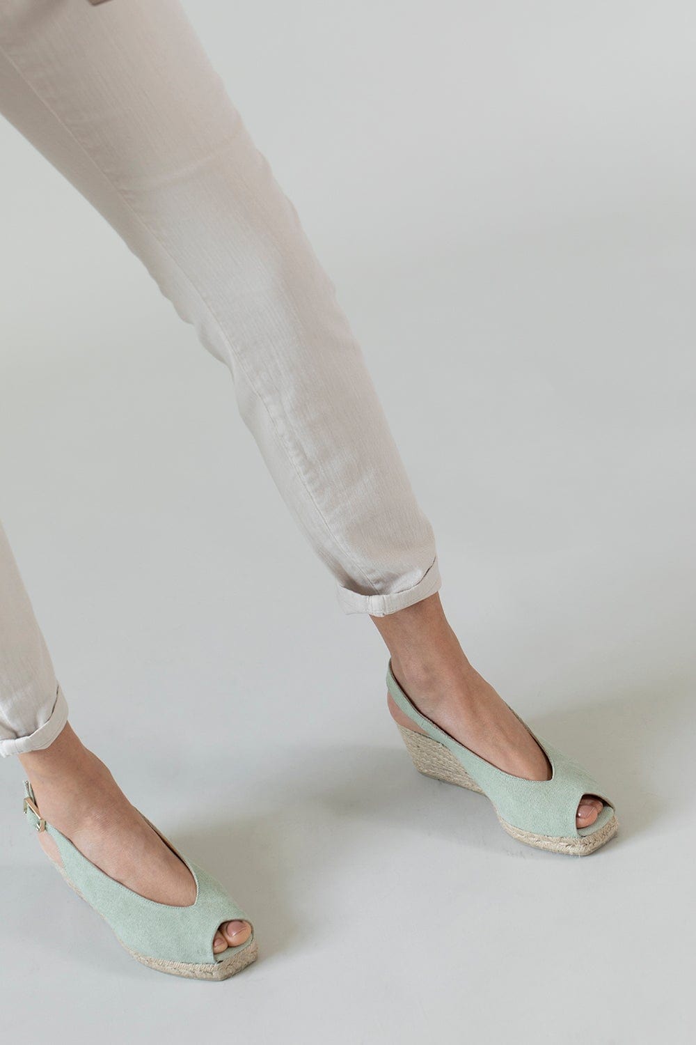 CASTANER-Dosalia Peep Toe Wedge - Verdeaqua-