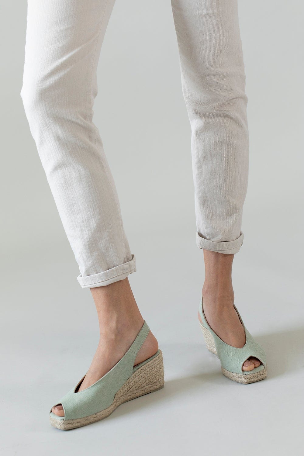 CASTANER-Dosalia Peep Toe Wedge - Verdeaqua-