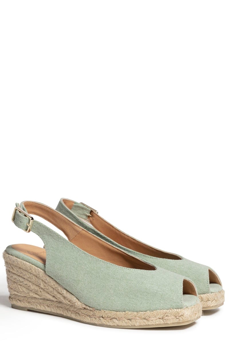 CASTANER-Dosalia Peep Toe Wedge - Verdeaqua-