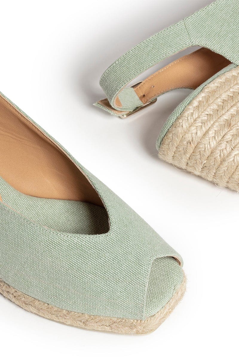 CASTANER-Dosalia Peep Toe Wedge - Verdeaqua-