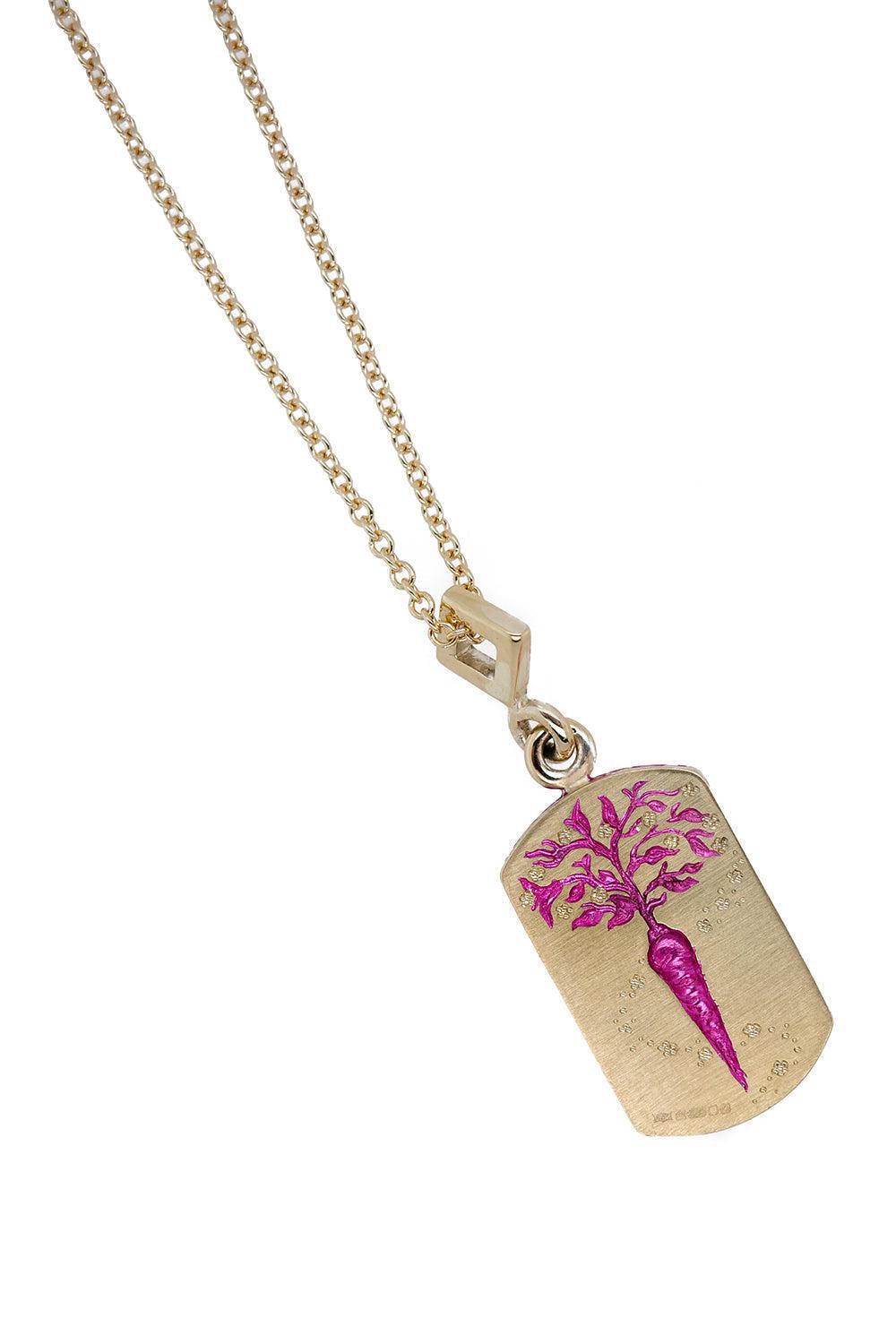 Pink Rabbit Pendant Necklace-YELLOW GOLD-JEWELRYFINE JEWELNECKLACE O-CASTRO SMITH