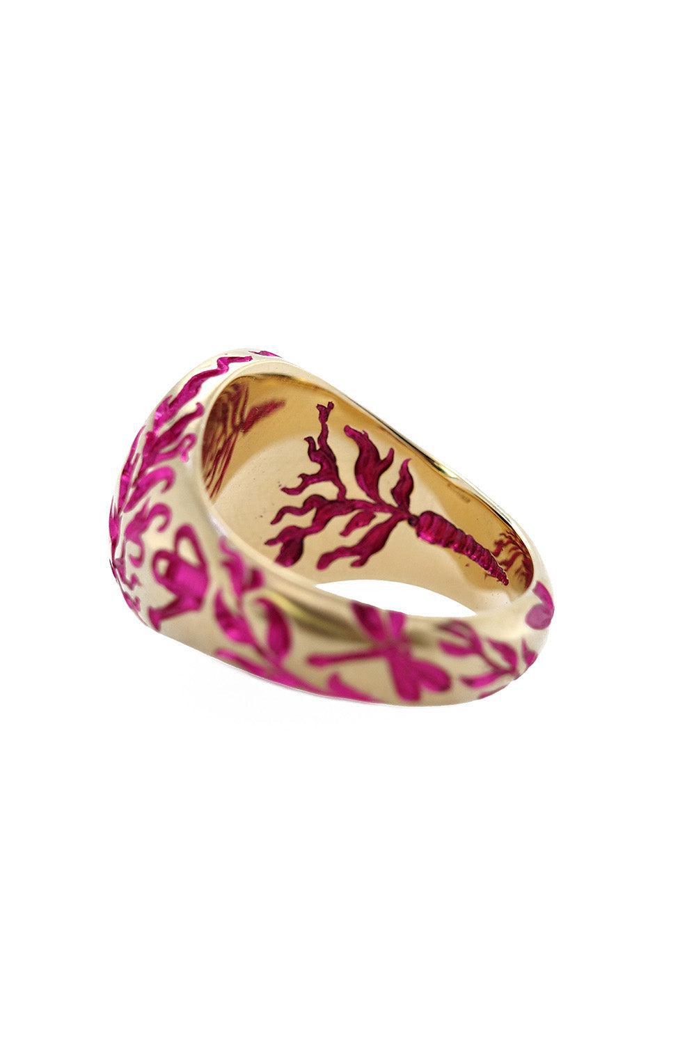 Pink Peony Signet Ring-YELLOW GOLD-6.5-JEWELRYFINE JEWELRING-CASTRO SMITH