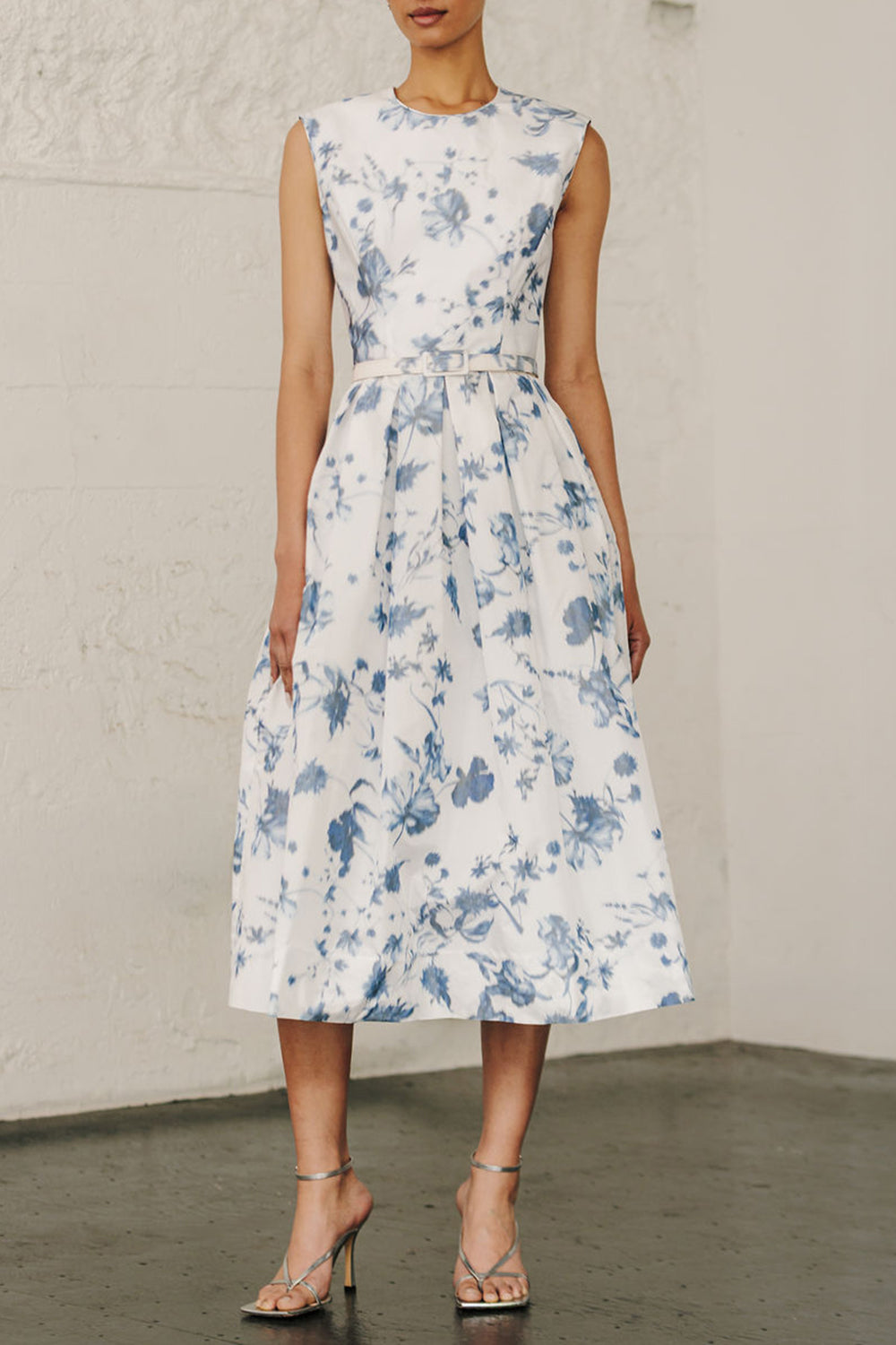  Jewel Neck Day Dress-FLORAL-4-CLOTHINGDRESSCOCKTAIL-CATHERINE REGEHR 