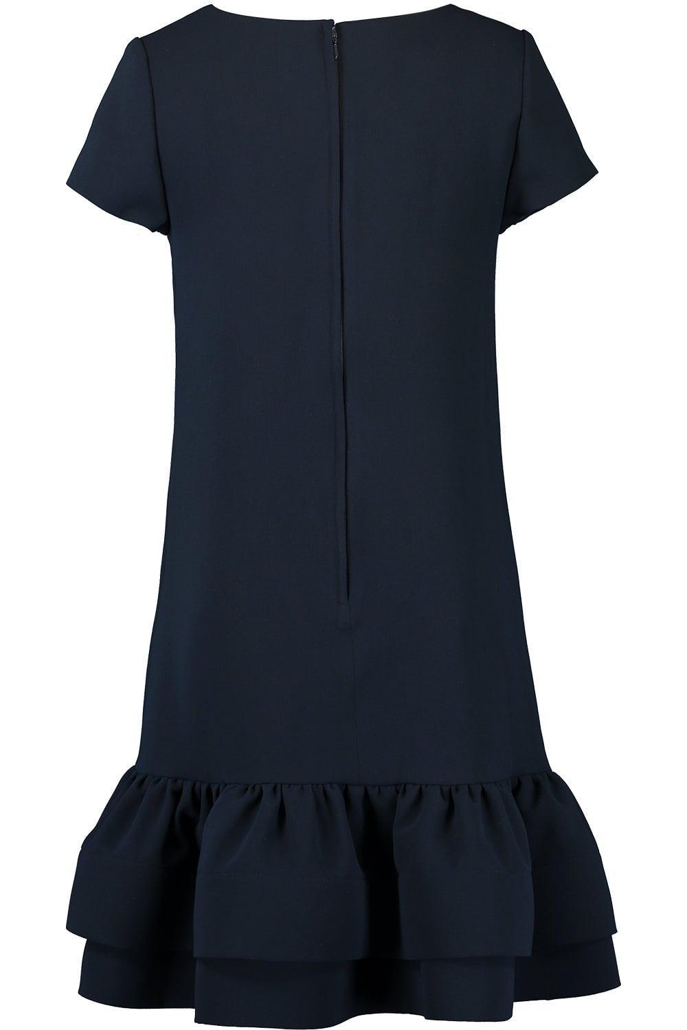 CATHERINE REGEHR-Boat Neck Ruffle Hem Dress-
