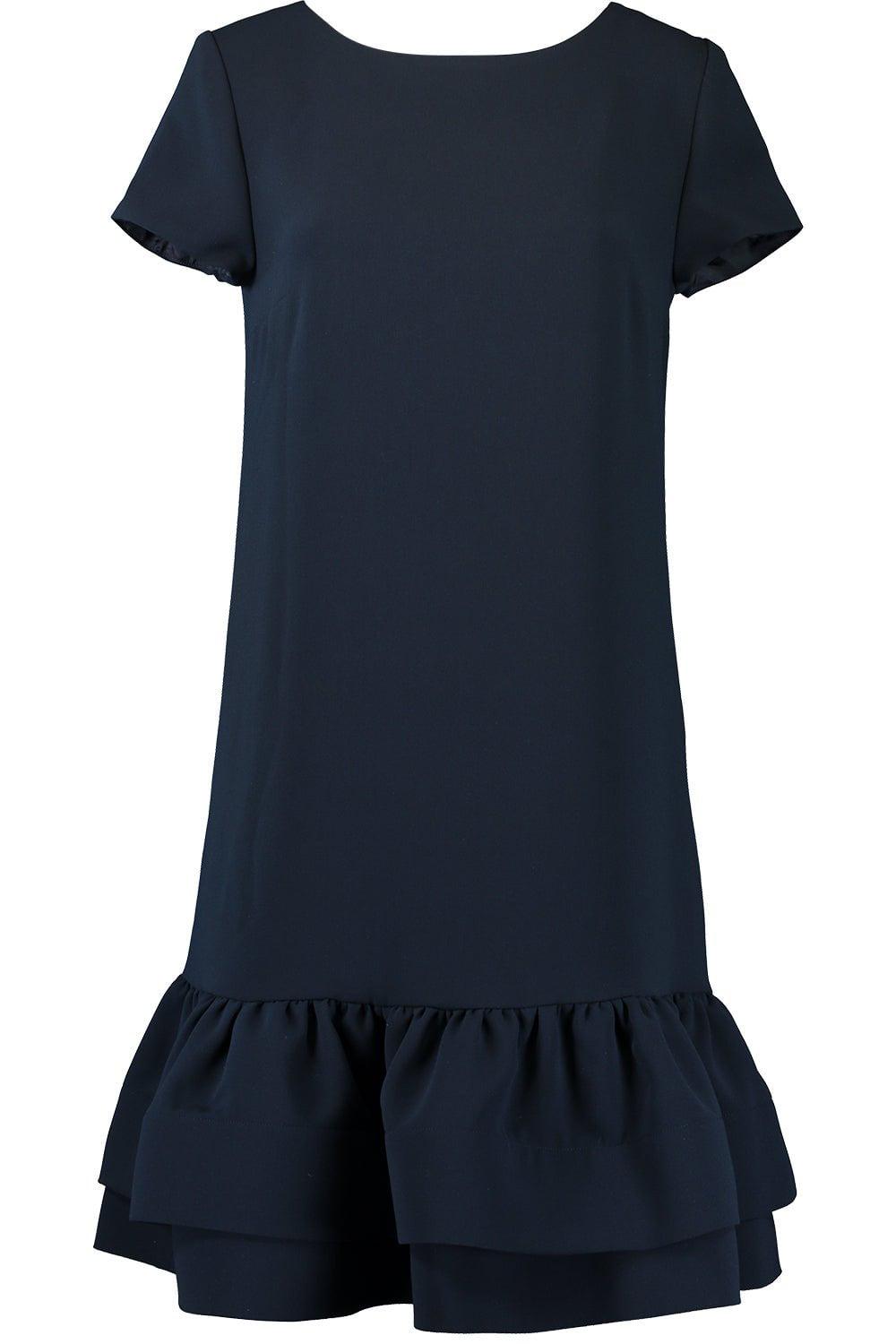 CATHERINE REGEHR-Boat Neck Ruffle Hem Dress-