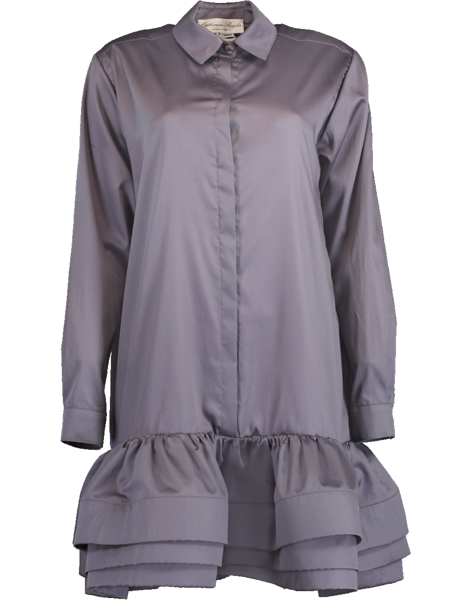 CATHERINE REGEHR-Ruffle Hem Shirt Dress-