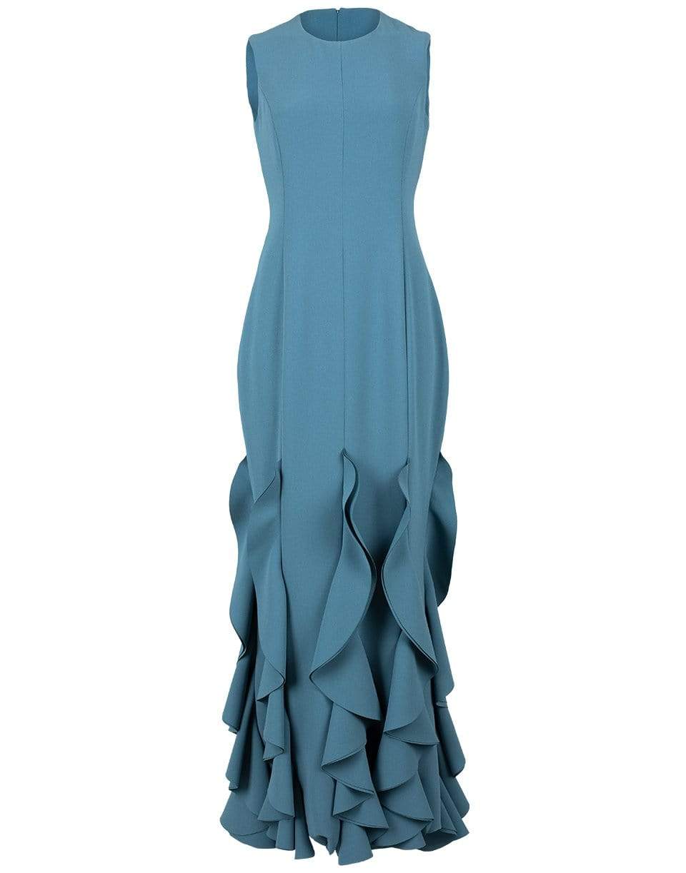 CATHERINE REGEHR-Stream Tank Sheath with Ruffle Wave Hem-