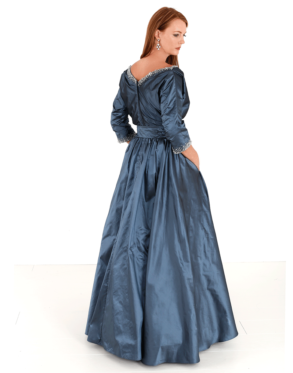 CATHERINE REGEHR-Circle Skirt Gown-BLUE