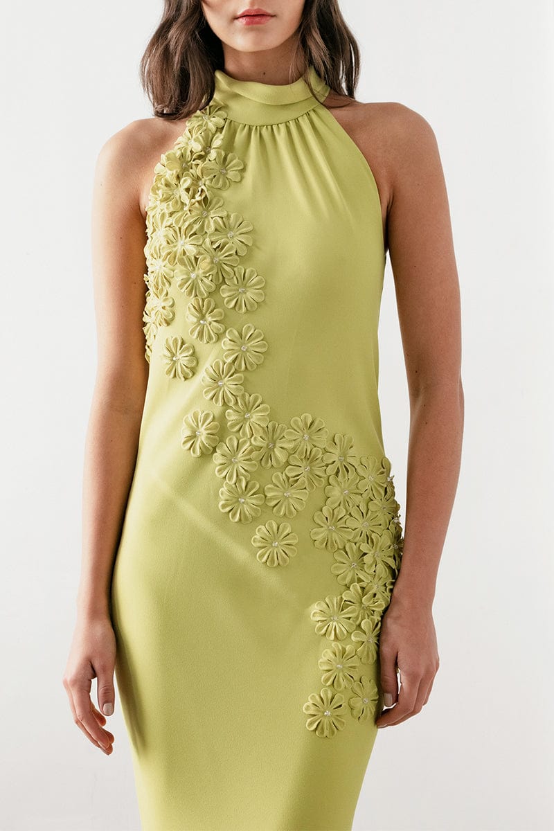 CATHERINE REGEHR-T-Neck Bias Sheath Gown-