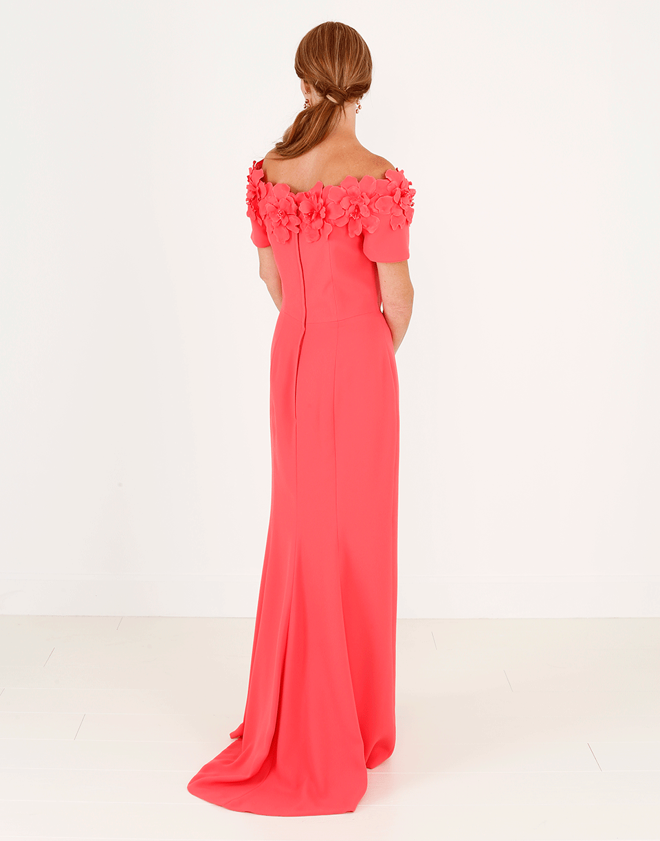 CATHERINE REGEHR-Off Shoulder Rose Garden Gown-