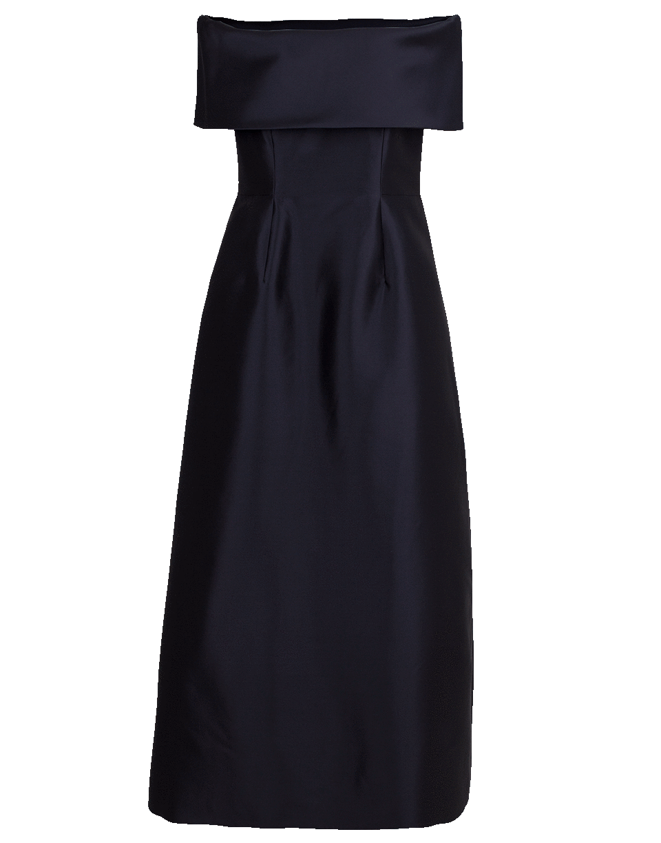 CATHERINE REGEHR-Off Shoulder Grace Gown-NAVY
